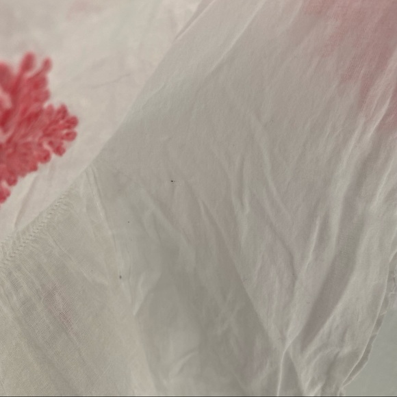 Original Letarte Maui HI Beach Coverup Pink White v-neck Embroidered XLP Floral - Picture 8 of 15